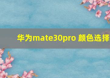 华为mate30pro 颜色选择